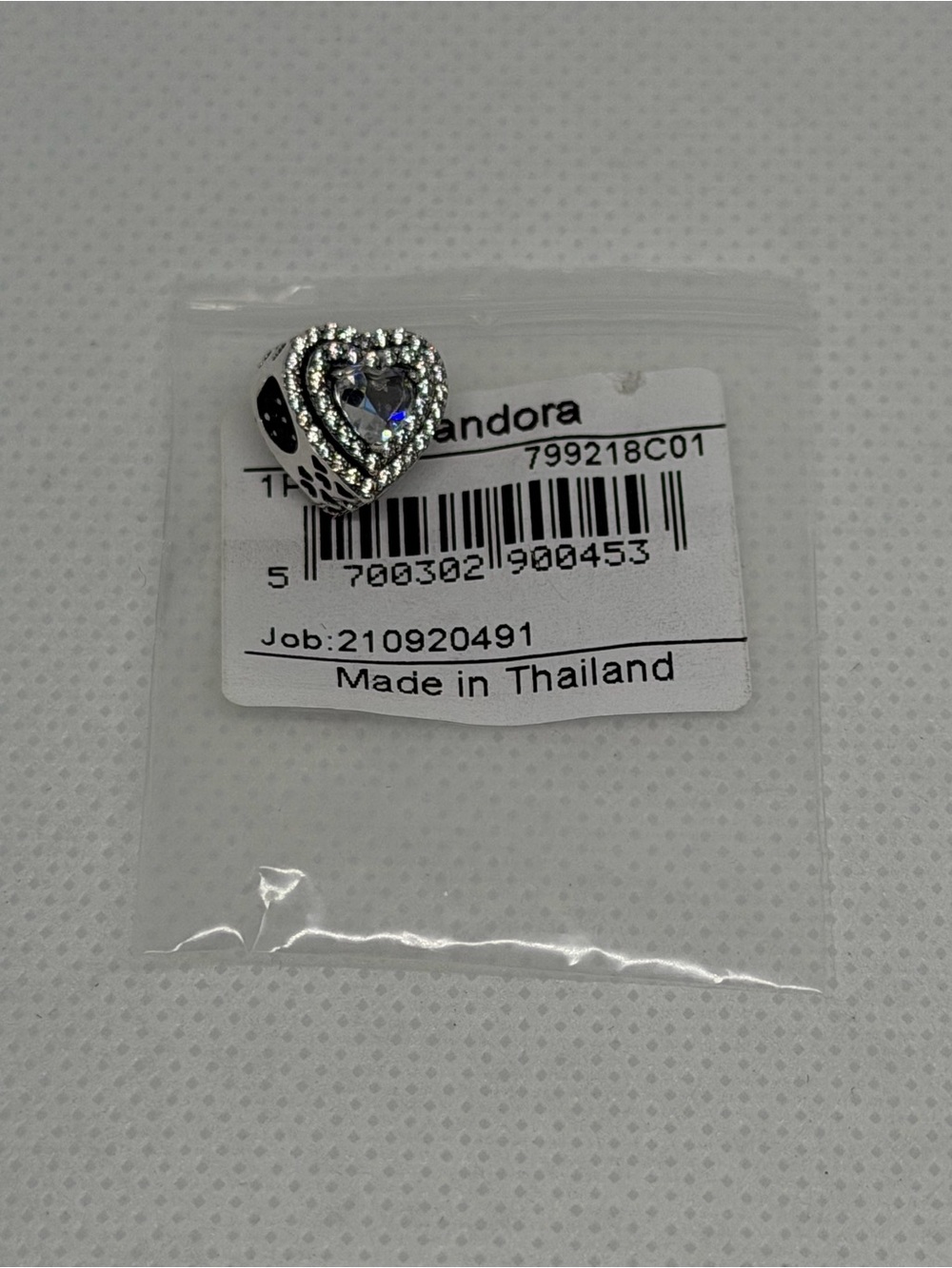 Pandora Sparkling Levelled Hearts, Clear Cubic Zirconia Charm - 799218C01